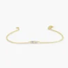 925 Sterling Silver bracelet with double baguette design and gold plating