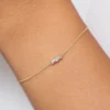 925 Sterling Silver bracelet with a modern double baguette stone arrangement