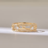 925 Sterling Silver Double Band Distance Ring with bezel-set CZ stone