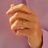 925 Sterling Silver Double Band Distance Ring in thick gold plating