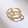 925 Sterling Silver Double Band Distance Ring with smooth finish