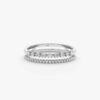 Sterling silver ring with Premium CZ diamond pave accents