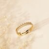 Double diamond band ring with 3 mm total width