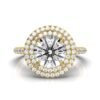 925 Sterling Silver Double Halo Diamond Engagment Ring