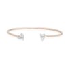 925 sterling silver double heart bangle with polished finish