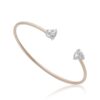 Gold-plated sterling silver bangle with romantic heart design