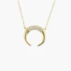 925 Sterling Silver double horn necklace with contemporary design