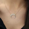 Necklace with 26 round CZ stones in micro pave setting