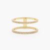 925 Sterling Silver Double Line Diamond Ring