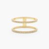 925 Sterling Silver Double Line Diamond Ring - Image 4