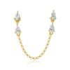 925 sterling silver chain connecting earring with pear-shaped stones