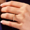 925 Sterling Silver Double Round and Marquise Cut Wedding Ring Diamond Cluster Ring