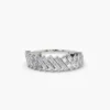 925 Sterling Silver Double Row Diagonal Baguette Ring - Image 4