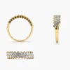 925 Sterling Silver Double Row Diagonal Baguette Ring - Image 5