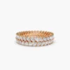 Sterling silver ring with double-row marquise stone design