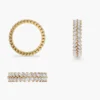 Gold-plated sterling silver anniversary ring with marquise stones