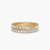 Anniversary ring with closely set double-row marquise stones