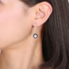 Gold-plated sterling silver earring with solitaire CZ diamond