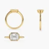 Engagement ring featuring baguette accents and a polished finish