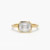 Sterling silver engagement ring with a clean illusion setting