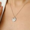 925 Sterling Silver Elegant Diamond Disc Chain Necklace - Image 5