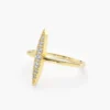 925 Sterling Silver Elongated Micro Pave Diamond Ring - Image 2