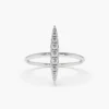 925 Sterling Silver Elongated Micro Pave Diamond Ring - Image 5
