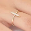 925 Sterling Silver Elongated Micro Pave Diamond Ring - Image 7