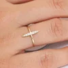 925 Sterling Silver Elongated Micro Pave Diamond Ring - Image 8