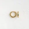 925 Sterling Silver emerald-inspired hoop earrings with retro style