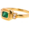 Art deco style ring with premium CZ emerald and diamond stones