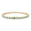 925 Sterling Silver Emerald and Diamond Designer Tennis Bracelet - Image 3