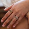 Wide dome ring with thick gold plating and pave stones