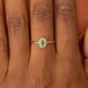 925 Sterling Silver Emerald and Diamond Engagement Ring - Image 6