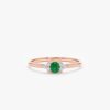 925 Sterling Silver Emerald and Diamond Engagement Ring - Image 2