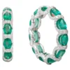 925 Sterling Silver Emerald and Diamond Eternity Band