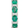 925 Sterling Silver Emerald and Diamond Eternity Band - Image 2