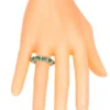 925 Sterling Silver Emerald and Diamond Eternity Band - Image 6