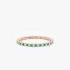925 Sterling Silver Emerald and Diamond Eternity Ring