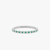925 Sterling Silver Emerald and Diamond Eternity Ring - Image 2
