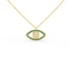925 Sterling Silver Emerald and Diamond Evil Eye Pendant
