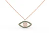 925 Sterling Silver Emerald and Diamond Evil Eye Pendant - Image 2