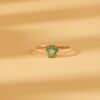925 Sterling Silver Emerald and Diamond Flower Ring - Image 6