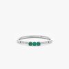 925 Sterling Silver Emerald and Diamond Ring - Image 2