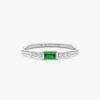 925 Sterling Silver Emerald and Diamond Ring - Image 2