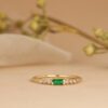 925 Sterling Silver Emerald and Diamond Ring - Image 3