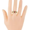 925 Sterling Silver Emerald and Ruby Ring - Image 4