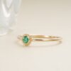 925 Sterling Silver Emerald Art Deco Ring - Image 3