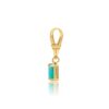 925 Sterling Silver Emerald Baguette Clasp Pendant - Image 2
