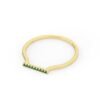 925 Sterling Silver Emerald Bar Ring with a simple slim silhouette